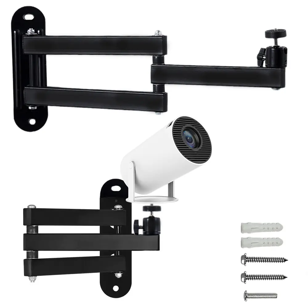 Adjustable Projector Stand, Wall Mounted Folding Ptz Bracket, Suitable for TV Vcr Home Theater, Durable Iron Structure, Foldable, Swivel Mount