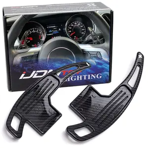 iJDMTOY Twill-Weave Carbon Fiber Pattern/Style Larger Paddle Shifter Extensions For Ford 2015-2023 Mustang Gen6