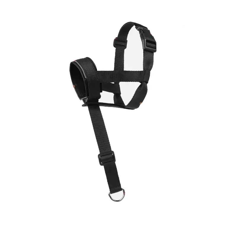 Adjustable No-Pull Dog Head Halter with Padded Nose Loop and Under-Chin Leash Ring, Training Head Collar for Walking