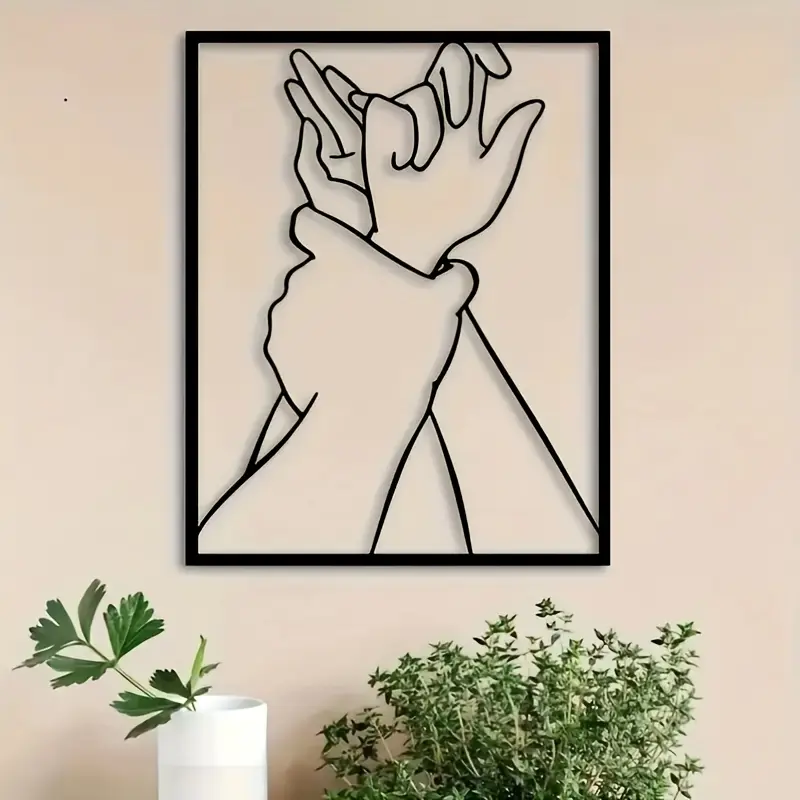 Modern Iron Sculpture Wall Art, Modern Abstract Design, Romantic Couple Holding Hands Design, Room Decoration Metal Painting, Modern Home Decor, Perfect Christmas Gift Idea