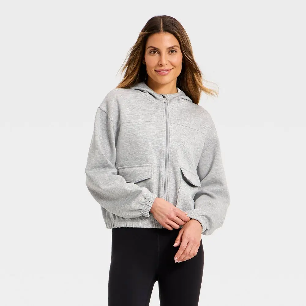 Women's Airy Sleek Full Zip Scuba Hooded Jacket - All in Motion Women's Airy Sleek Full Zip Scuba Hooded Jacket - All in Motion
