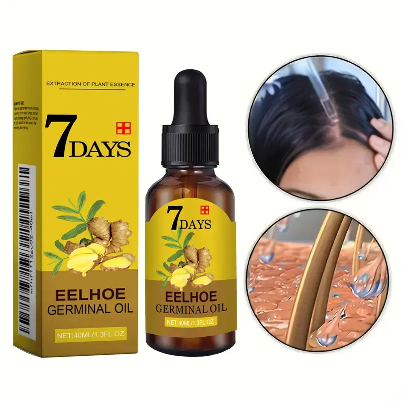 7 Day Fast Hair Growth Oil Ginger Growth Hair Treatment Anti Hair Loss Men Women Scalp Treatment Serum Products Beauty Product Haircare Plant - 40ml