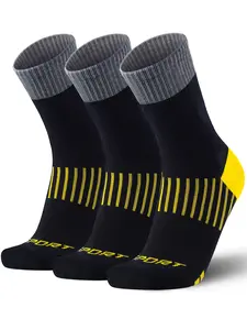 Men's Professional Sports Socks, 3-Pack, 360° Arch Support & Cushioning, Anti-Slip, Breathable, Comfortable, Suitable for Running, Gym, Training