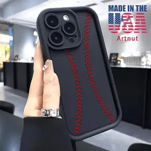 Baseball Pattern Phone Case for iPhone 16 15 14 Pro Max 13 12 11 XR E XS Plus Shockproof Non Slip Military-Grade Protection Silicone Cover