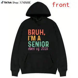 Senior Hoodie Class of 2026 – Distressed Typography and Long Sleeve for Graduating Seniors
