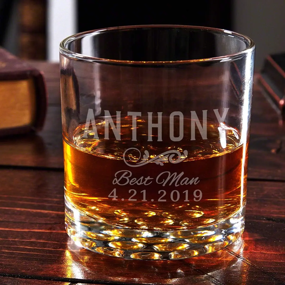 Classic Whiskey Rocks Glass - Custom Whiskey Glasses for Father of the Bride, Groomsmen, Best Man