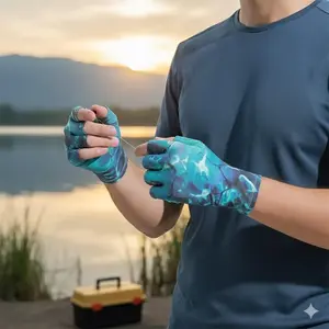 Summer Fingerless Gloves for Fishing & Outdoor Sports, Anti-Slip Breathable Sun Protection, UPF UV-Resistant Elastic for Cycling Hiking, Quick-Dry Lightweight Unisex, L XL Sizes.