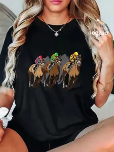 100% Cotton Funny Horse Racing Jockey Racer Derby Rider Race Track Gifts T-Shirt