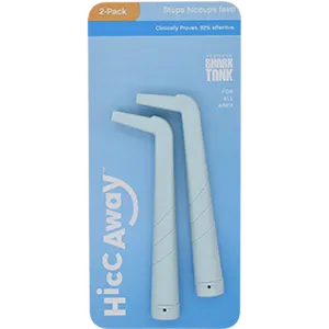 HiccAway Hiccup Straw Double Pack - Stops Hiccups Fast, as seen on Shark Tank - Clinically Proven for All Ages. Safe, reusable & lightweight. Drinkware Glass
