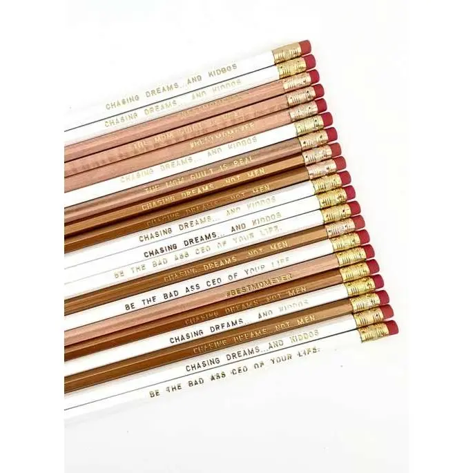 OOPS! Imperfect Neutral 20 Pencil Set, Random selection of Funny Mom Pencils or Boss Pencils