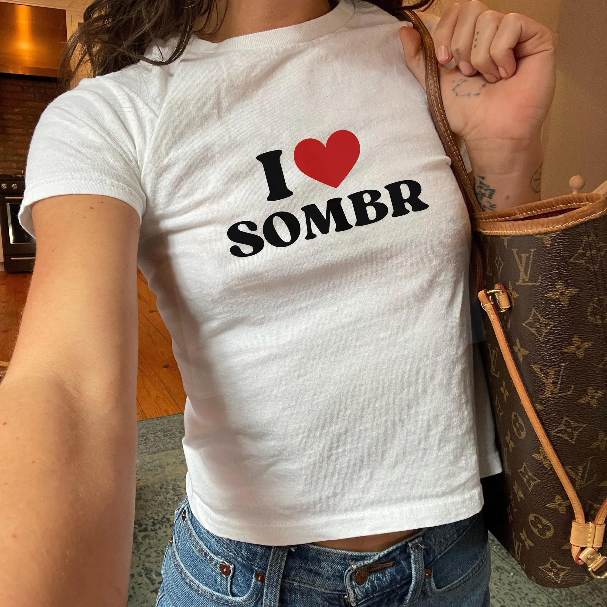 Sombr - I Love Sombr Indie Singer Baby Tee, Graphic Aesthetic Trendy Music Fans Gift, Cotton Undressed Baby Tee