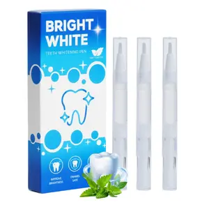 Teeth Whitening And Yellowing Gel Pen, 3-Piece Set, Mint Flavor, Quickly Whitens Teeth, Non-Sensitive And Effective Teeth Whitening Agent.