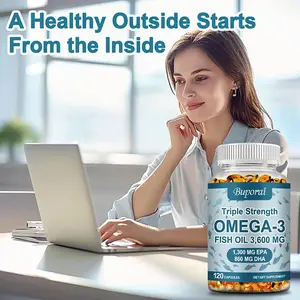 Buporai — Fish Oil Supplement — Omega-3 3600mg — Nutritional Support — Supports Joint, Eye, and Brain Health.