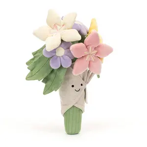 Jellycat Amuseables Flower Bouquet Plush Gift Set – Soft Romantic Blossom Plush for Birthday, Anniversary & Valentine’s Day, Includes Bonus Gift + Jellycat Drawstring Gift Bag, US Stock