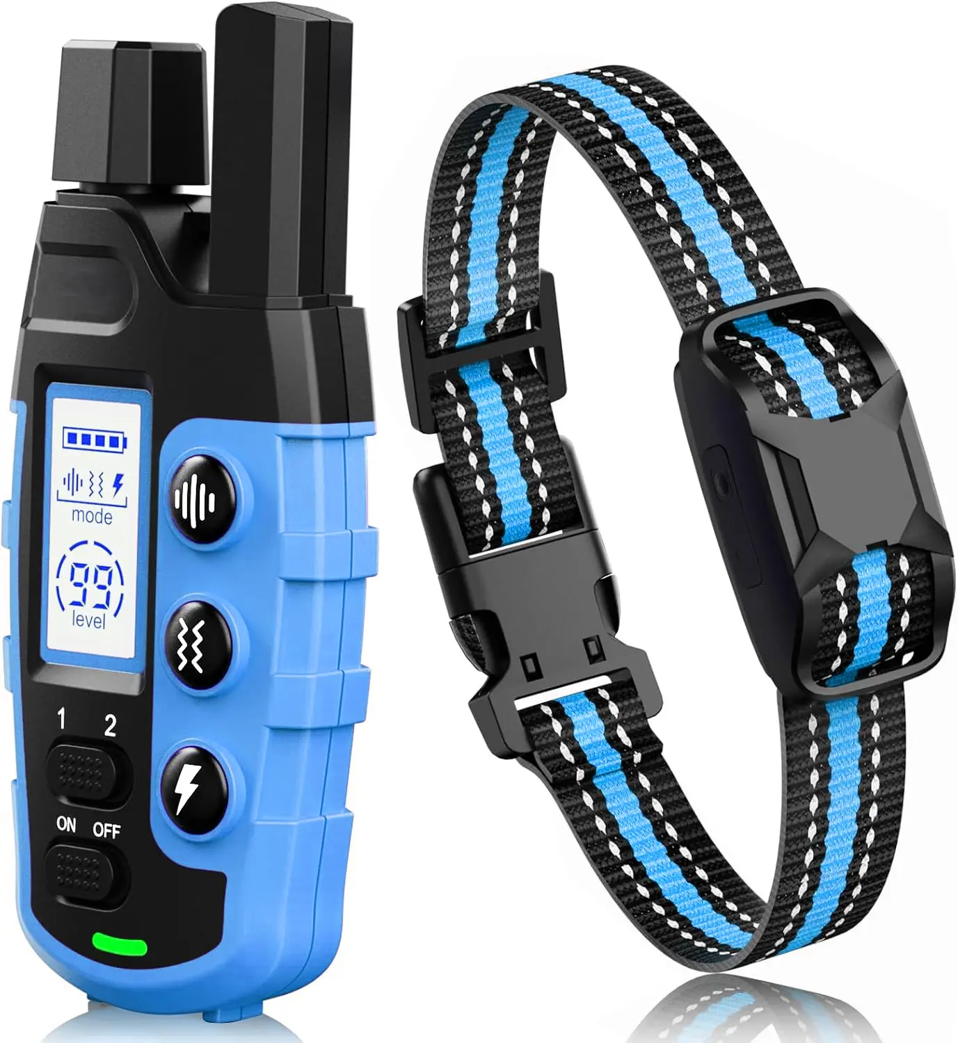 【NewYear2026】Dog Shock Collar - 3300Ft Training Collar with Remote for 5-120lbs Small Medium Large Dogs Rechargeable Waterproof e Collar with Beep (1-8), Shake(1-16), Safe Shock(1-99) Modes