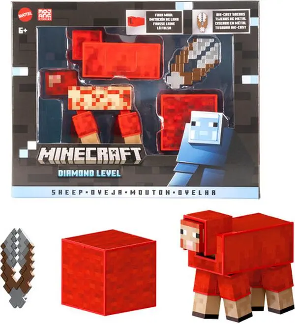 Minecraft Authentic 5.5" Scale Pixelated Posable Diamond Level Sheep Vinyl Collectible Single Figurine [COLLECTIBLES]