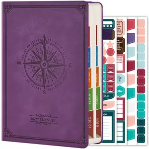 2026-2027 Academic Planner, Daily & Monthly Planner From July 2026 To June 2027, Hardcover Planning Agenda Book With Hourly Schedule, Month Tabs, 4 Planning Stickers, 8.4"x5.7", School Office Supplies