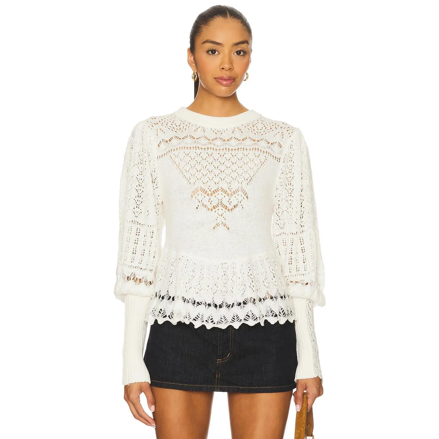 Free People Lucinda Sweater in Ivory