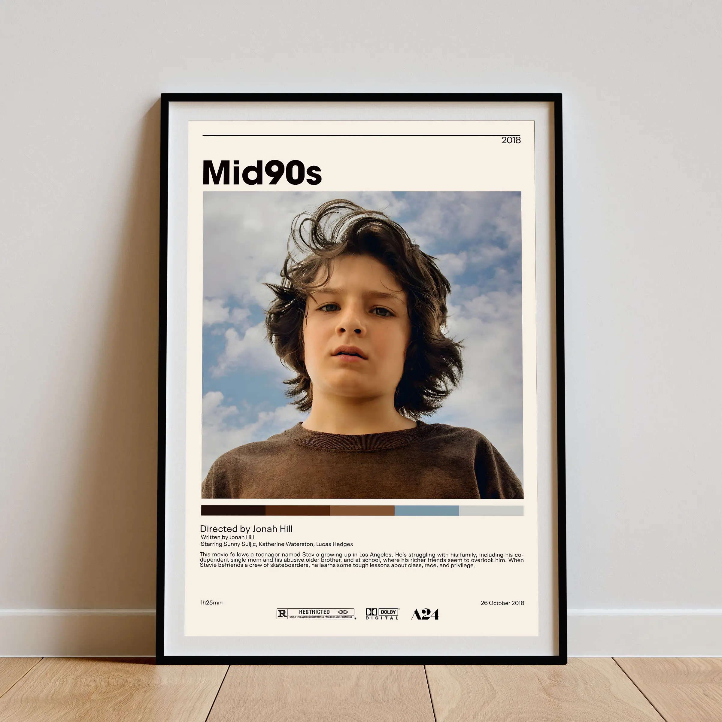 Mid90s | Jonah Hill, Minimalist Movie Poster, Vintage Retro Art Print, Custom Poster, Wall Art Print, Home Decor