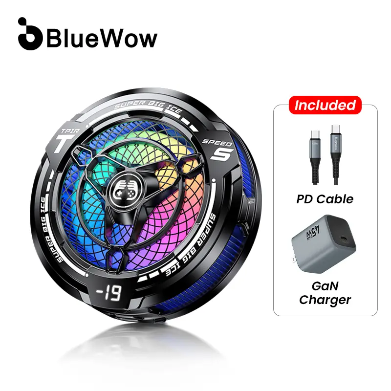BlueWow 45W Magnetic Suction Cooling Fan for iPad - Computer Peripherals, TEC Chip Cooling System, 3316mm² Cold Plate, 160 Aluminum Fins, Condensation-Free Tech, 3 Modes for Gaming