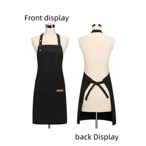 1 piece fashion apron waterproof oil-proof stain-resistant apron washable kitchen apron polyester fiber material work clothes home hotel kitchen nail art coffee shop and other work clothes men and women same style Easy Cleaning Apron