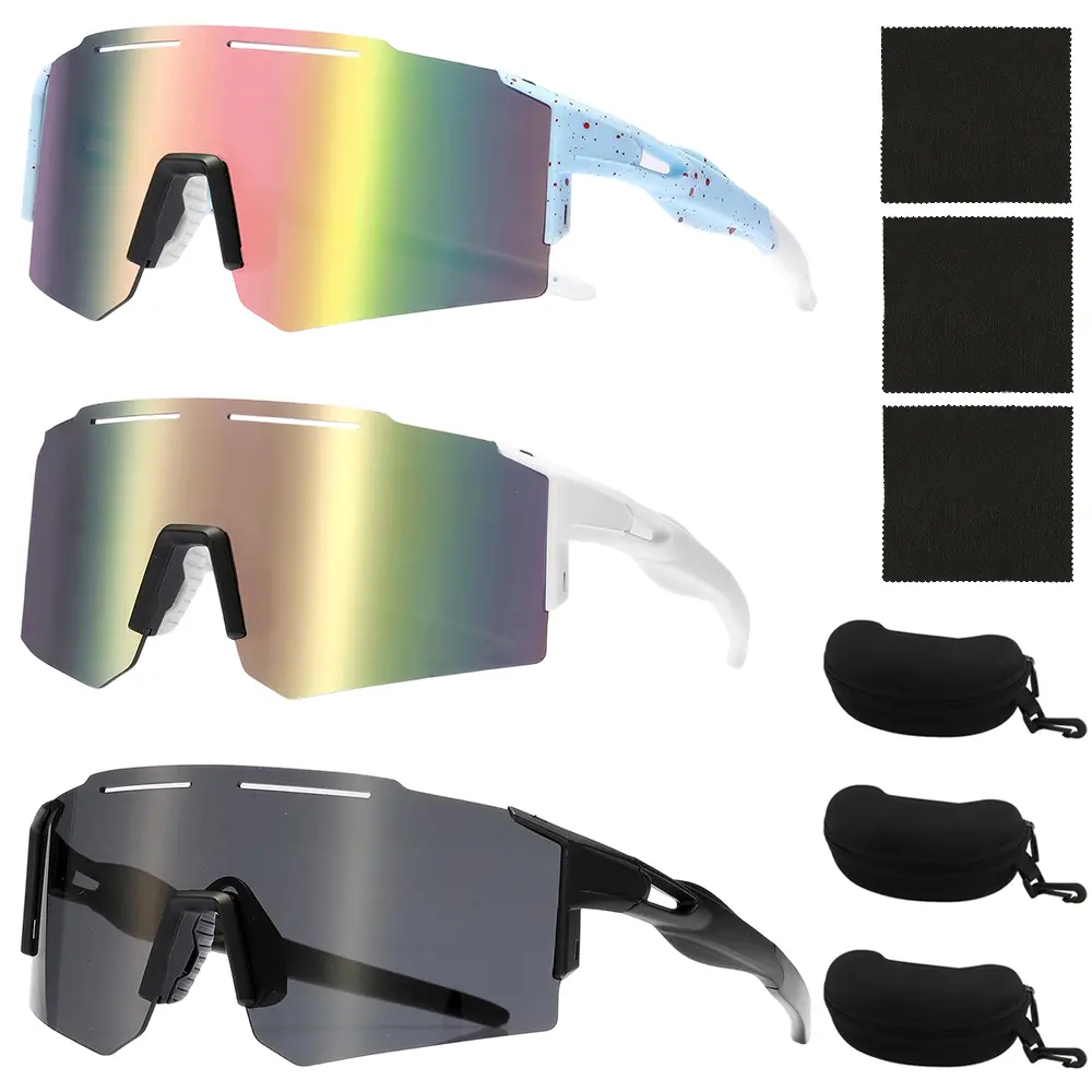 3 PCS Cycling Sunglasses for Men Women,Polarized Sports Sunglasses, Baseball Sunglasses 3 PCS Cycling Sunglasses for Men Women,Polarized Sports Sunglasses, Baseball Sunglasses