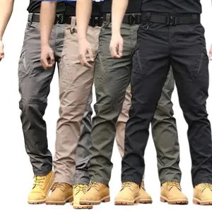 Men's Tactical Cargo Pants 2-4pcs Multi-Pocket Elastic Waistband Solid Beige Breathable Comfy for Construction Hiking Exploring Spring Fall Waterproof Training 511 Tactical Pants Menswear Plain Belt Big Outdoor Small Trouser Operator Trouser pants for men