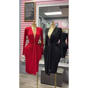 Women's Formal Maxi Dress, Chic Sleeveless Bodycon Gown with High Slit, Comfortable Polyester Spandex for Evening Parties, Piece