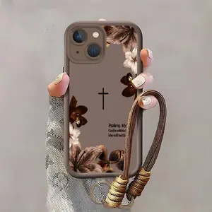 Suitable for [iPhone 15] high-end women's phone case🥰，a beautiful lanyard is included，Sophisticated Floral Patterns，drop-resistant and fingerprint-resistant YM99