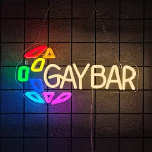 Gay Bar  Neon Sign for Wall Décor  LED Neon Light Vibrant Neon Glow USB Powered Neon Art Signs Decor