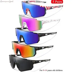 5/3-Pack Kids Youth UV Protection Sunglasses for Boys & Girls Ages 9-14, Lightweight Comfort Sports Shades, Wholesale Bulk Eyewear for Baseball, Cycling, Running, Skiing & Outdoor Daily Activities