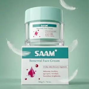 Sam Renewal Facial Massage Cream - Hydrating Daily Moisturizer for Adults, Single Item, 14-Day Glow Boost, Brightening Firming-Lifting Formula, Targets Dark Spots, Freckles, Fine Lines, Skin Repair, Balances Combination Skin Moisture