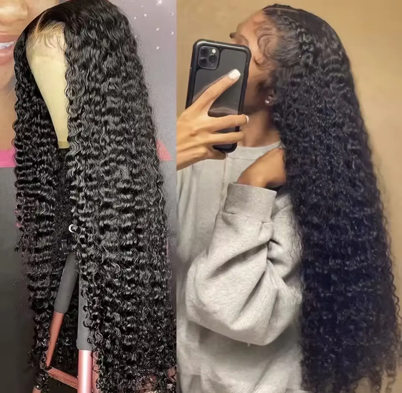 250% Density Deep Wave 100% Human Hair Full Lace Wig