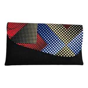 Ankara Clutch Bag Black African Print Patch Purse for Women Cute Dinner Date Clutch Bag Stylish Evening Event