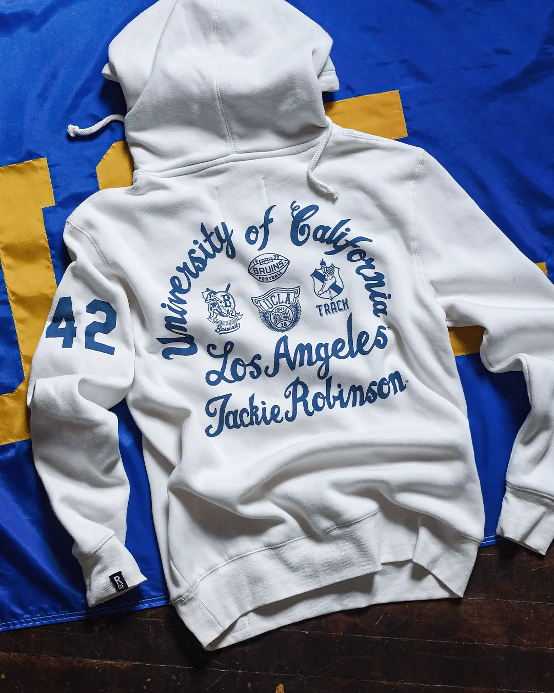 Men's Jackie Robinson 4-Sport Icon Baseball Tribute Pullover Hoodie - Casual Long Sleeve Graphic Sweatshirt, UCLA Tribute Top, Sweatshirts, Sports, Licensed, Not Sure, Loose, Standard, Zip Up Hoodie