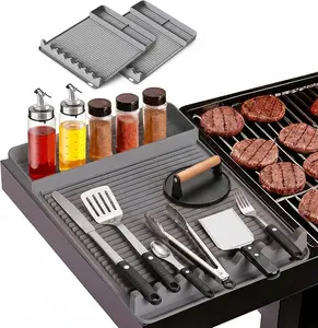 1Pack Silicone Grill Mat for Blackstone - 16x11.5 Inch Non-Slip Tool Mat with Sauce Drip Pad & Wavy Grip, Outdoor BBQ Accessories & Gifts for Men, Dad, Grilling