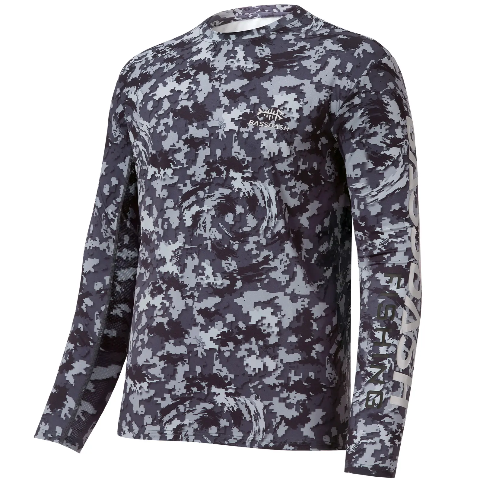 BASSDASH Men’s Camo Fishing Shirts UPF 50+ Long Sleeve Quick Dry Lightweight T-Shirts for Outdoor Hiking Kayaking FS37M