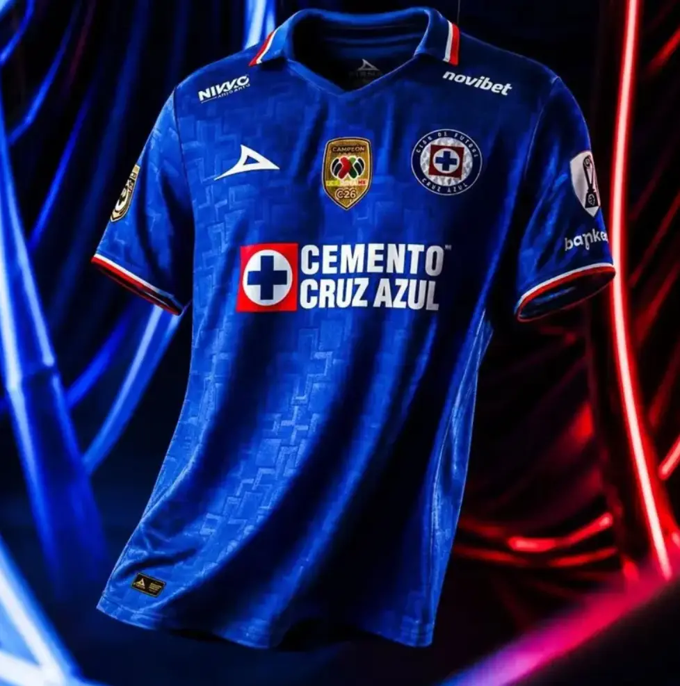 Cruz Azul 2025/26 Home Soccer Jersey – Liga MX Football Shirt for Men & Women, Lightweight Match Style Tee