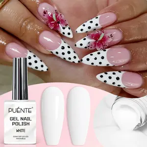 Puente 15ML Gel Nail Polish Pure White color gel polish long lasting Gel Polishing Top Gloss Soak Off UV LED semi-permanent Nails Art Manicure Salon DIY Design at Home Gift