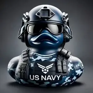 Fun Soldier Duck Ornament, Resin Decoration for Home Bedroom Living Room, Christmas Halloween Gift, Unique Decorative Item
