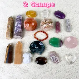 2 Scoops-Mystery Crystal Scoop with Healing Stones, Rare Crystals Surprise, Perfect for Gifts & Collectors