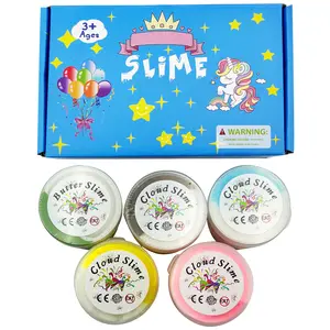 5 Pieces Barrel Silky Thread Cloud Slime Set, Stress Relief, Smooth Touch, Colorful Sensory Toy, Perfect Gift for Kids, Non-Toxic & Fun to Play