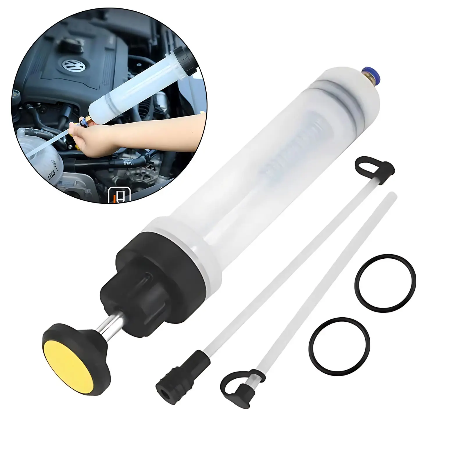 500CC Manual Oil & Fluid Extractor Pump - Secure Lock, Thick Wall, Quick Absorb, High Efficiency Extraction Tool for Car Repairs & Maintenance