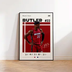 Jimmy Butler 22 Poster, Sports Poster, Mid Century Modern, Basketball Gift, Sports Bedroom Posters