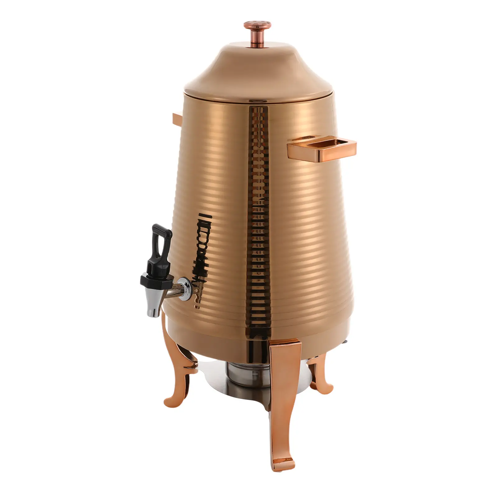 13-Liter Rose Gold 201 Stainless Steel Thermal Carafe Tea Pitcher - Solid Alcohol Heating, Insulation, Leak-Proof for Home, Parties, Carafe With Lids, Insulated Water Jug