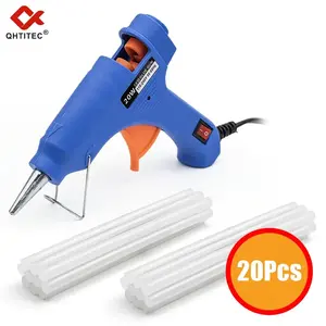 JCD 20W Hot Melt Glue Gun - DIY Mini Household Industrial Gun with 20 Pieces, 7mm Glue Sticks, Compact No-Drip Caulking Gun
