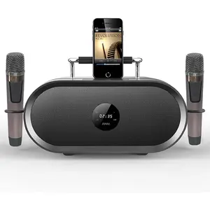 RHM K666 Karaoke Machine, Handheld Bluetooth Speaker Support Bluetooth/AUX/USB/SD, Portable Mobile Outdoor/Home Use Battery Charging