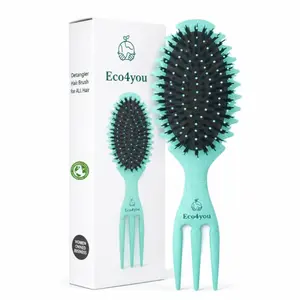 Eco-Friendly Wheat Straw Detangler Brush for All Hair Types