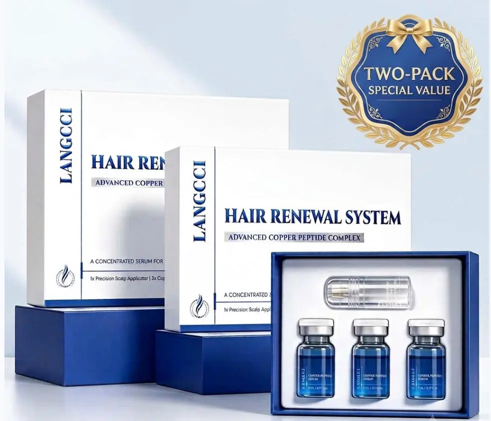 LANGCCI Advanced Copper Peptide Complex Hair Renewal Concentrated Serum, 2-Pack Special Value, Precision Scalp Application Haircare Treatment