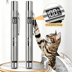 Laser Pointer, Cat Toys, Cat Laser Pointer with 3 Light Modes & 5 Fun Patterns,Magnetic Tail Cover Red Light Laser Five-Pattern Projection Multifunctional 3-in-1 Cat Teaser Wand,Laser flashlight, cat toy, USB rechargeable infrared cat teasing laser pen